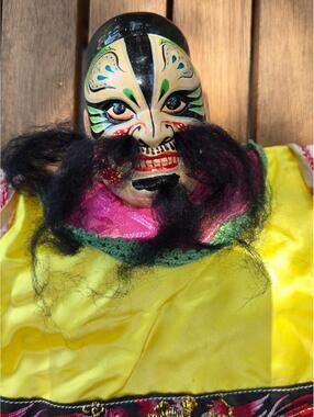 Vintage Taiwanese Budaixi Chinese opera Hand Puppet 12In Porcelain hand painted